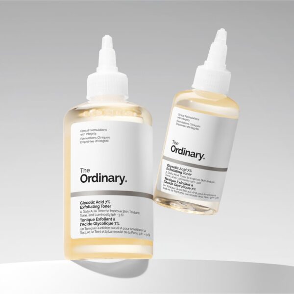 the ordinary glycolic acid 7% exfoliating toner, brightening and smoothing daily toner for more even looking skin tone