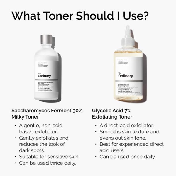 the ordinary glycolic acid 7% exfoliating toner, brightening and smoothing daily toner for more even looking skin tone