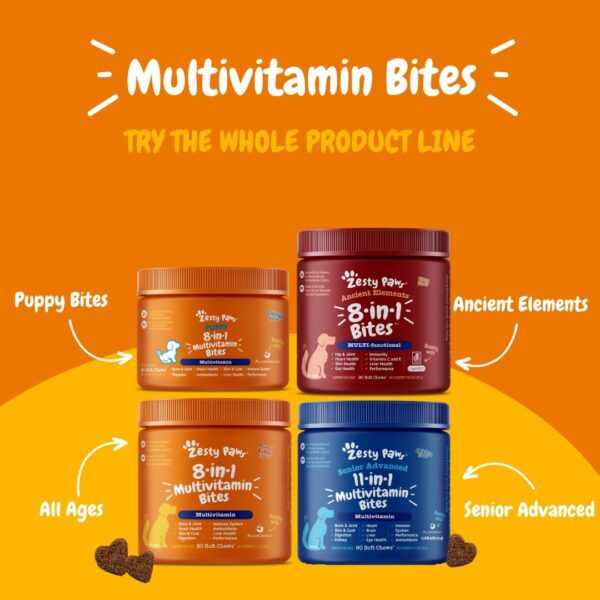 zesty paws dog multivitamin, chewable dog vitamins and supplements