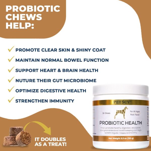 petscy – probiotic chews for dogs, probiotic for dogs of all ages, sizes & breeds