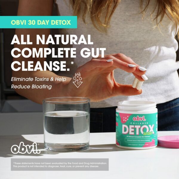 obvi detox colon cleanse supplement | promotes digestive and gut health, bloating relief, helps remove toxins | immune support with milk thistle, psyllium…