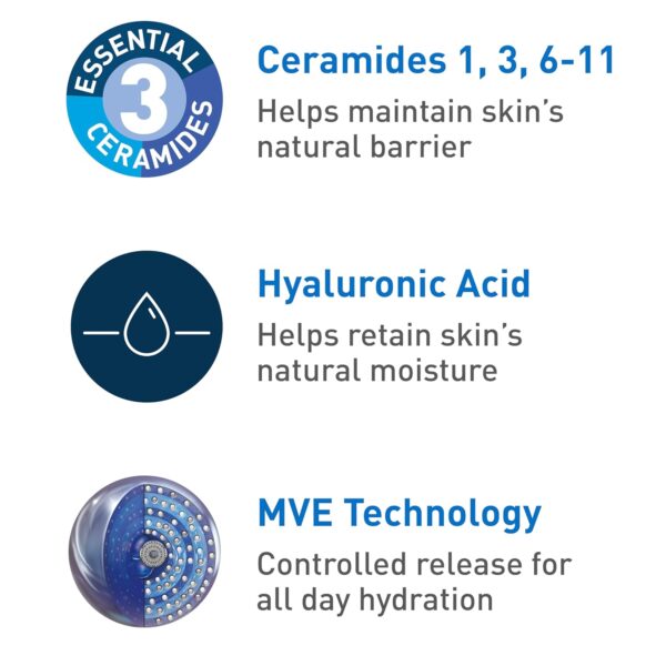 cerave daily moisturizing lotion for dry skin, body lotion & face moisturizer with hyaluronic acid and ceramides, daily moisturizer, fragrance free, oil free, 12 ounce