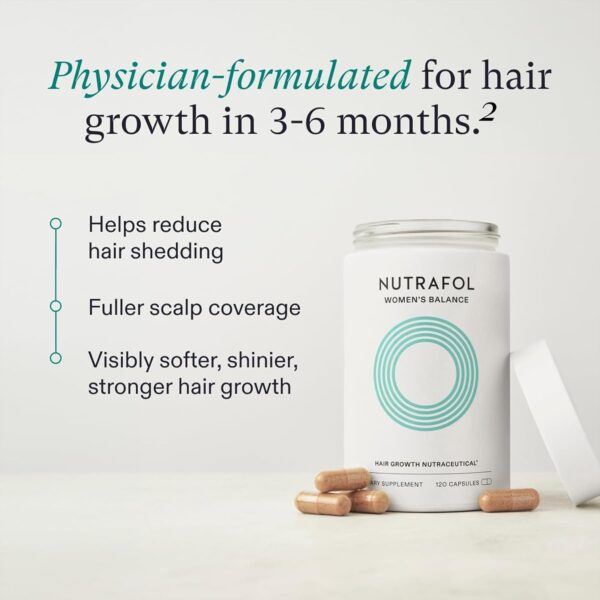 nutrafol women’s balance hair growth supplements, ages 45 and up, clinically proven for visibly thicker hair and scalp coverage, dermatologist recommended – 1 month supplyphysician formulated hair growth supplement for women 45+ that targets key root causes of thinning hair like hormone shifts, aging and metabolism – through and after menopause for visibly thicker, fuller, stronger hair.