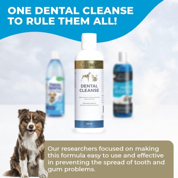 petscy – dental cleanse, all natural cat & dog tartar remover for teeth, cat & dog water