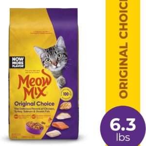 meow mix original choice dry cat food, 6.3 pound bag