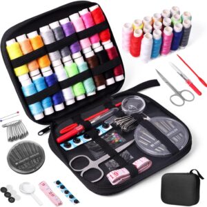juning sewing kit with case portable sewing supplies for home traveler, adults, beginner, emergency