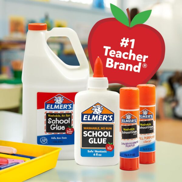 elmer’s disappearing purple school glue sticks, child friendly