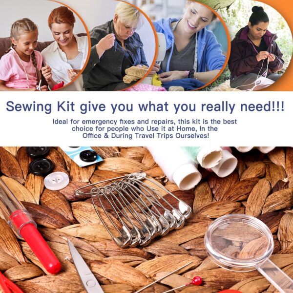 juning sewing kit with case portable sewing supplies for home traveler, adults, beginner, emergency