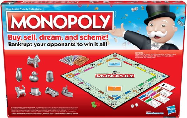 monopoly game, family board games for 2 to 6 players & kids ages 8 and up