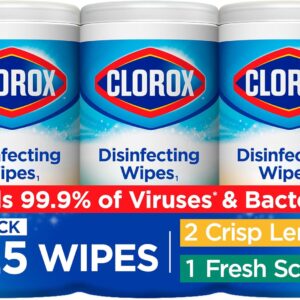 clorox disinfecting wipes, 75 count, pack of 3