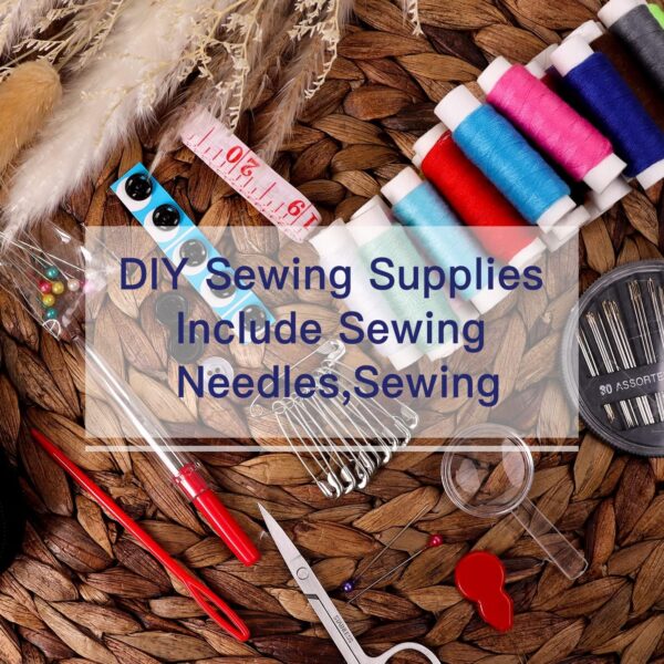juning sewing kit with case portable sewing supplies for home traveler, adults, beginner, emergency